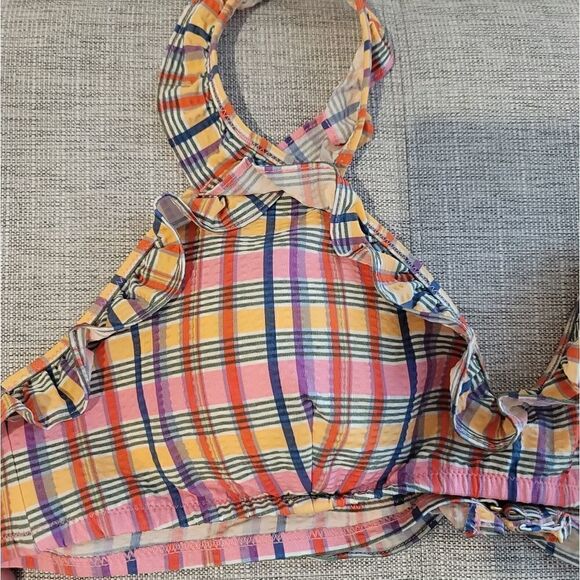 NWT J.Crew Plaid Ruffle Bikini Top - Picture 4 of 10